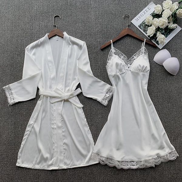 women's sleepwear white kimono gown satin silk bathrobe women 2pcs bride bridesmaid wedding robe lace intimate lingerie homewear, Black;red
women's sleepwear white kimono gown satin silk bathrobe women 2pcs bride bridesmaid wedding robe lace intimate lingerie homewear, Black;red