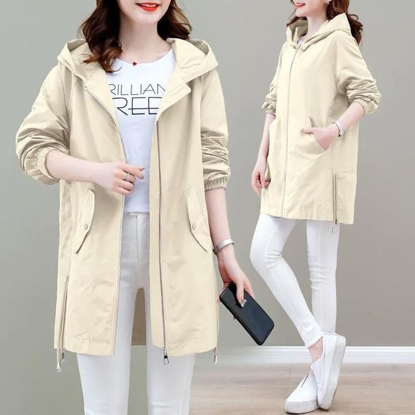 women's trench coats autumn womens fashion long coat plus size loose windbreakers casual hooded wild outwear zipper pocket, Tan;black
women's trench coats autumn womens fashion long coat plus size loose windbreakers casual hooded wild outwear zipper pocket, Tan;black