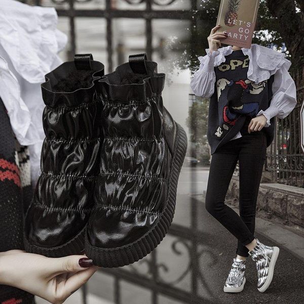 boots winter plus velvet warm snow pu fashion shiny low-tube women's wear-resistant non-slip flat shoes cotton, Black
boots winter plus velvet warm snow pu fashion shiny low-tube women's wear-resistant non-slip flat shoes cotton, Black