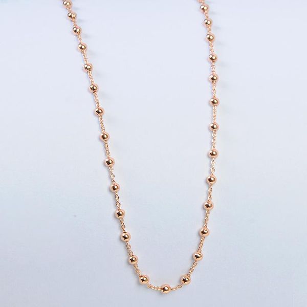 chains woman 585 rose gold color simple classic all-match bead necklace 1mm width 50cm length, Silver
chains woman 585 rose gold color simple classic all-match bead necklace 1mm width 50cm length, Silver
