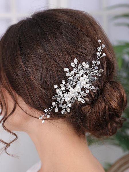 trendy silver bridal hair comb leaf headpieces pearl headwear elegant women ornaments wedding headdress for bride accessories
trendy silver bridal hair comb leaf headpieces pearl headwear elegant women ornaments wedding headdress for bride accessories
