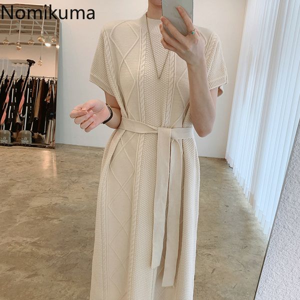 nomikuma korean twisted short sleeve sweater dress knitted o-neck sashes lace up slim waist dresses spring new vestidos 6e009 210427, Black;gray
nomikuma korean twisted short sleeve sweater dress knitted o-neck sashes lace up slim waist dresses spring new vestidos 6e009 210427, Black;gray