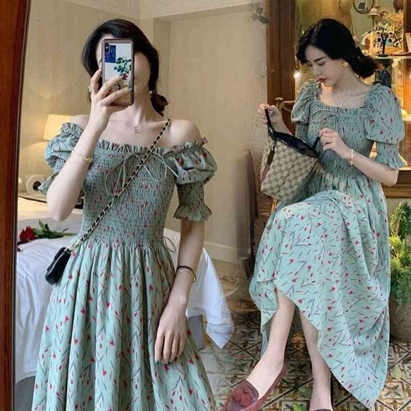 summer elastic waist woman dress vintage french square collar dress slim aline floral print chiffon long vestidos 210510, Black;gray
summer elastic waist woman dress vintage french square collar dress slim aline floral print chiffon long vestidos 210510, Black;gray