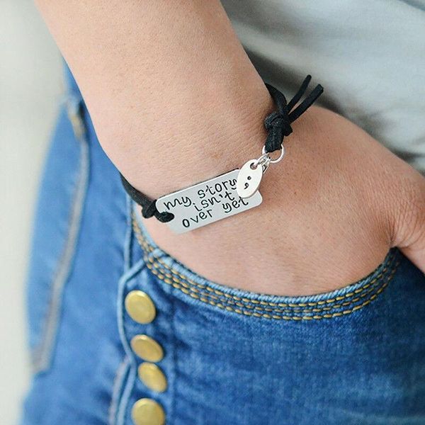 link, chain my story isn't over yet bracelets men simple leather chian cheer up bangles velvet bracelet mental health suicide, Black
link, chain my story isn't over yet bracelets men simple leather chian cheer up bangles velvet bracelet mental health suicide, Black