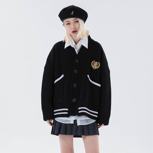 women's sweaters designer preppy style young winter clothes women 2021 oversized long sleeve korean fashion streetwear, White;black
women's sweaters designer preppy style young winter clothes women 2021 oversized long sleeve korean fashion streetwear, White;black