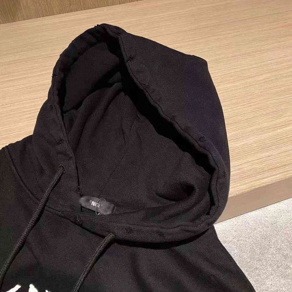 family b's 2021 autumn hooded sweater hat hem worn design chest letter printing sports couple top, Black
family b's 2021 autumn hooded sweater hat hem worn design chest letter printing sports couple top, Black
