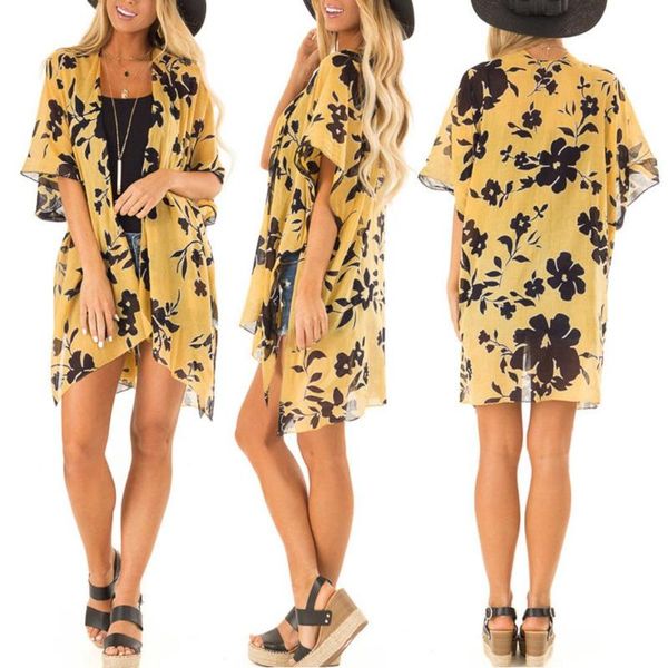 women's swimwear floral women chiffon front open short sleeve coverup anti-uv cardigan blouse ropa verano mujer playa pareo sexy, White;black
women's swimwear floral women chiffon front open short sleeve coverup anti-uv cardigan blouse ropa verano mujer playa pareo sexy, White;black