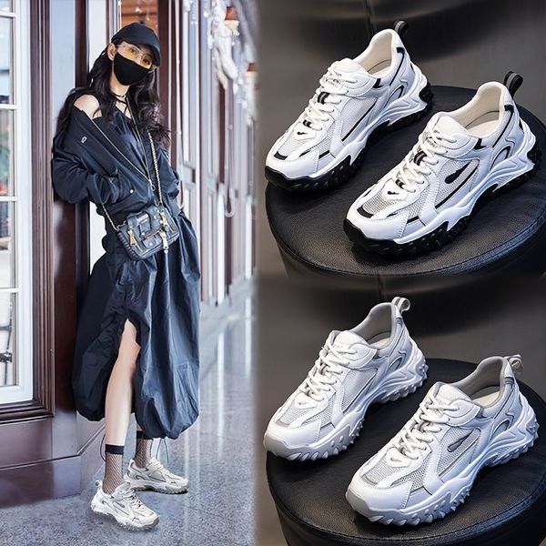 daddy shoes women's summer ventilation 2021 leisure mesh through leather thick soled running fashion, Black;white
daddy shoes women's summer ventilation 2021 leisure mesh through leather thick soled running fashion, Black;white