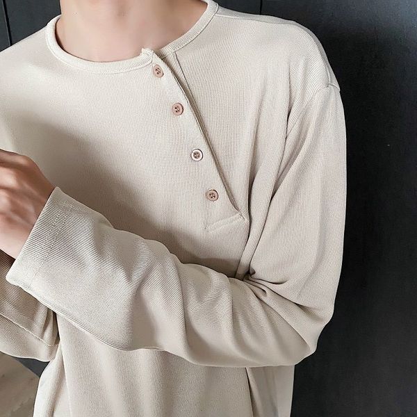 iefb / men's wear patchwork buttons round collar oversize t-shirts male spring simple comfortable fabric long sleeve 9y3898 210524, White;black
iefb / men's wear patchwork buttons round collar oversize t-shirts male spring simple comfortable fabric long sleeve 9y3898 210524, White;black