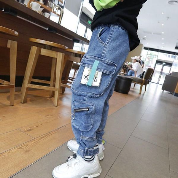 boys jeans big overalls multi-pocket cargo pants autumn winter children's denim trousers thick casual ribbon, Blue
boys jeans big overalls multi-pocket cargo pants autumn winter children's denim trousers thick casual ribbon, Blue