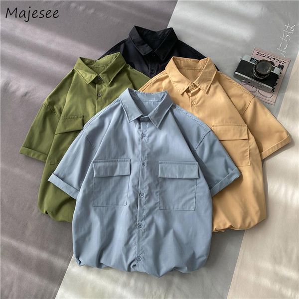 men's casual shirts large size men -3xl solid pockets half sleeve teenagers cargo fashion loose soft all-match couple males ulzzang, White;black
men's casual shirts large size men -3xl solid pockets half sleeve teenagers cargo fashion loose soft all-match couple males ulzzang, White;black