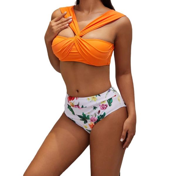 women's swimwear 2021 women vintage swimsuit 2pcs retro knot ruched + print high waist bottom bikini suits set, White;black
women's swimwear 2021 women vintage swimsuit 2pcs retro knot ruched + print high waist bottom bikini suits set, White;black
