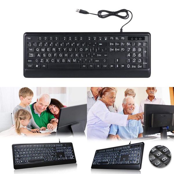 ergonomic design usb interface large print backlit wired keyboard type bold easy to read and keyboards
ergonomic design usb interface large print backlit wired keyboard type bold easy to read and keyboards