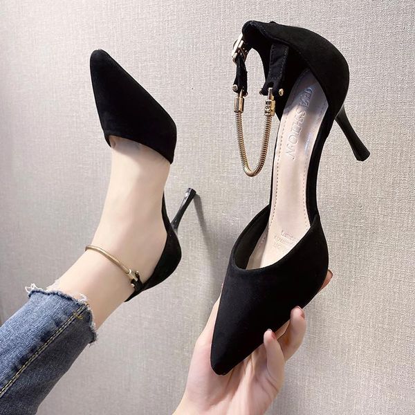 high heel sandal for women shoes lady 2021 all-match shallow mouth buckle suit female beige high-heeled summer retro velvet dress, Black
high heel sandal for women shoes lady 2021 all-match shallow mouth buckle suit female beige high-heeled summer retro velvet dress, Black