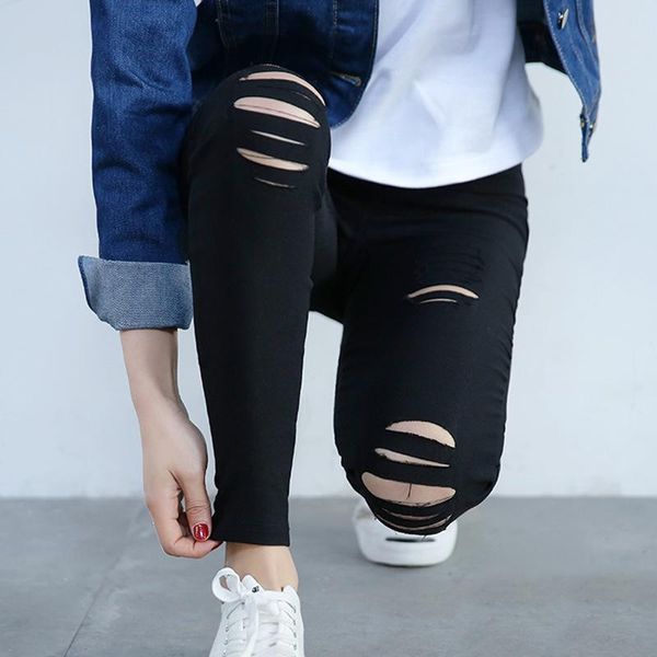 women's leggings fashion ripped pencil pants pocket skinny thin outer wear trousers sport for women, Black
women's leggings fashion ripped pencil pants pocket skinny thin outer wear trousers sport for women, Black