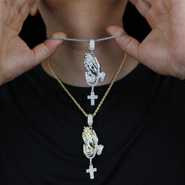 chains 2021 arrived 18k gold plated hip hop jewelry micro paved cz pray hand cross pendant necklace with rope chain for men boy, Silver
chains 2021 arrived 18k gold plated hip hop jewelry micro paved cz pray hand cross pendant necklace with rope chain for men boy, Silver