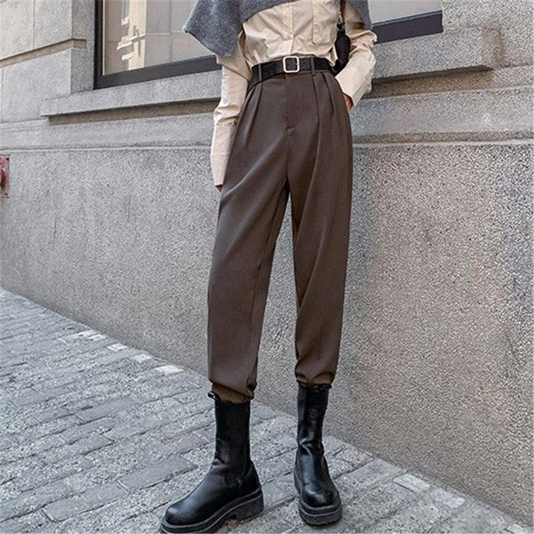 women's pants & capris hzirip 2021 minimalist office lady brief stylish women chic all match korean high waist gentle large size trouse, Black;white
women's pants & capris hzirip 2021 minimalist office lady brief stylish women chic all match korean high waist gentle large size trouse, Black;white