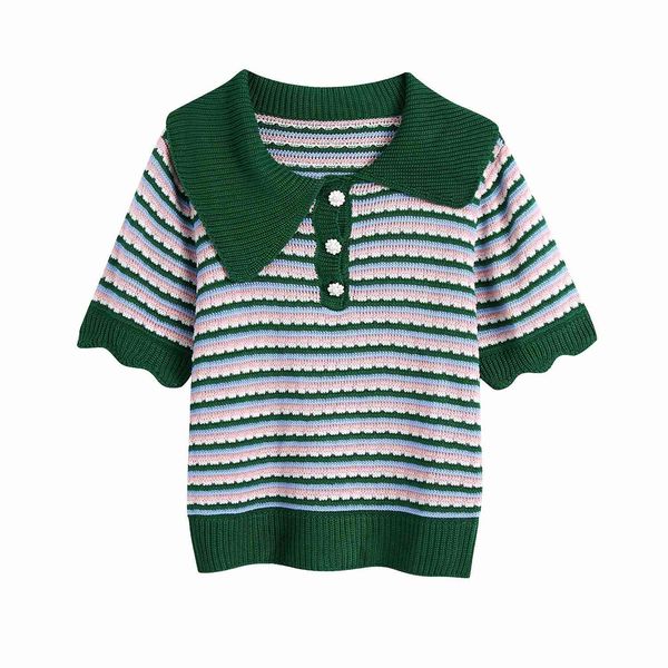 women knitted asymmetric polo shirt striped faux gemstone button short sleeve fashion casual clothes 210517, White
women knitted asymmetric polo shirt striped faux gemstone button short sleeve fashion casual clothes 210517, White