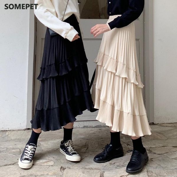 skirts beige white fashion korean ruffle midi long a-line skirt women casual spring summer high waist irregular all-match female, Black
skirts beige white fashion korean ruffle midi long a-line skirt women casual spring summer high waist irregular all-match female, Black