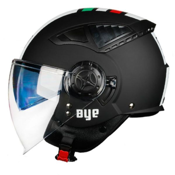 

motorcycle helmets 2021 bye 256 retro helmet, 3/4 summer cool double lens racing helmet