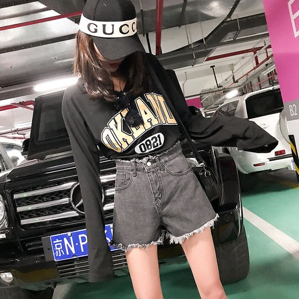 women's shorts ins denim summer 2021 new chic high waist loose versatile super student slim a-line pants, White;black
women's shorts ins denim summer 2021 new chic high waist loose versatile super student slim a-line pants, White;black