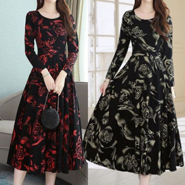 casual dresses fashion women elegant floral printed dress o-neck long sleeve a-line evening party midi plus size l-4xl, Black;gray
casual dresses fashion women elegant floral printed dress o-neck long sleeve a-line evening party midi plus size l-4xl, Black;gray