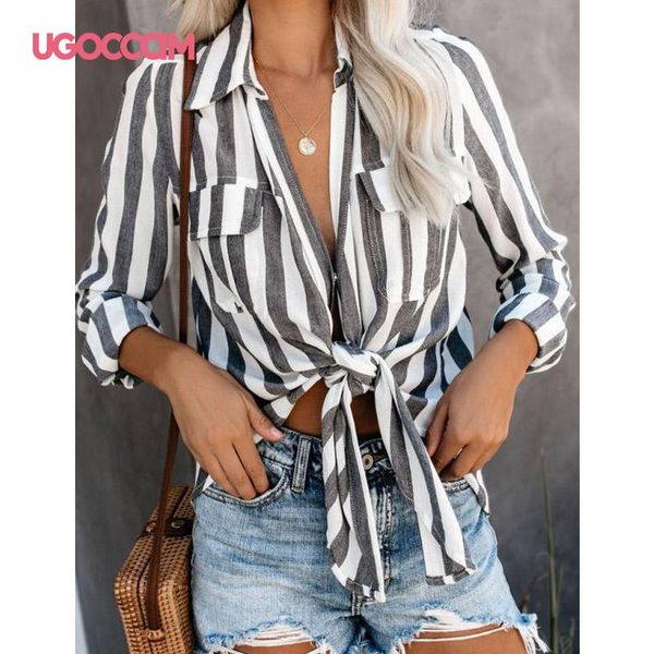 long sleeve shirt women stripe spring 2021 lace up v neck casual and blouse plus size clothin women's blouses & shirts, White
long sleeve shirt women stripe spring 2021 lace up v neck casual and blouse plus size clothin women's blouses & shirts, White