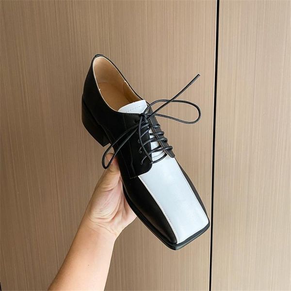 dress shoes 2021 spring women's pumps genuine leather square toe lace-up chunky heel mixed color net celebrity super all-match loafers, Black
dress shoes 2021 spring women's pumps genuine leather square toe lace-up chunky heel mixed color net celebrity super all-match loafers, Black