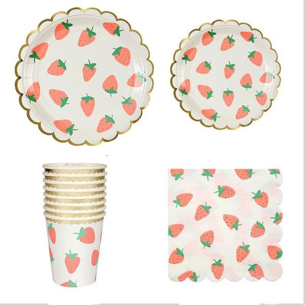 disposable dinnerware cute strawberry disposabletableware paper plate cup for wedding baby shower birthday theme party decoration supplies
disposable dinnerware cute strawberry disposabletableware paper plate cup for wedding baby shower birthday theme party decoration supplies