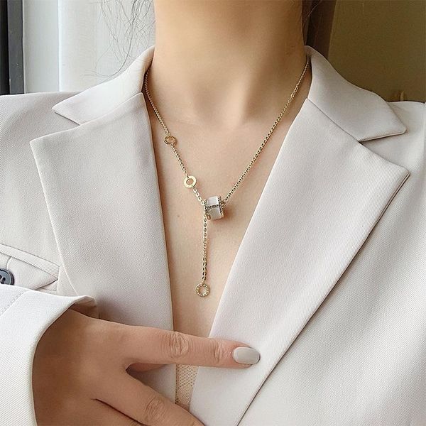 chains real gold electroplated rhinestone necklace small waist titanium steel ring pendant clavicle chain a276, Silver
chains real gold electroplated rhinestone necklace small waist titanium steel ring pendant clavicle chain a276, Silver