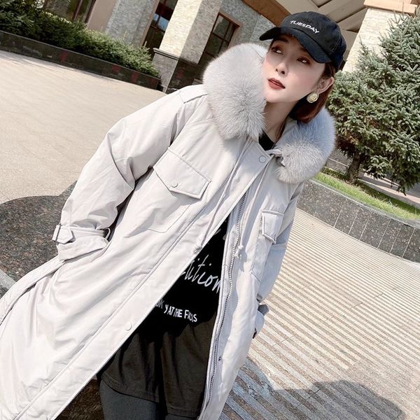women's long over the knee chic oversized white down jacket winter big fur collar coat adjustable waist 210520, Black
women's long over the knee chic oversized white down jacket winter big fur collar coat adjustable waist 210520, Black
