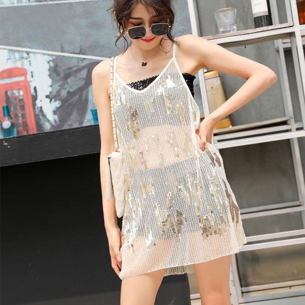 h80&s90 women fashion embroidered sequin bead dress ladies' v-neck see through sleeveless female mini casual dresses, Black;gray
h80&s90 women fashion embroidered sequin bead dress ladies' v-neck see through sleeveless female mini casual dresses, Black;gray