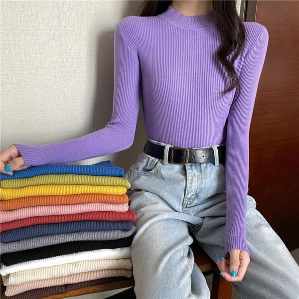 knitted half turtleneck full women sweater sleeve basic pullovers soft autumn winter real, White;black
knitted half turtleneck full women sweater sleeve basic pullovers soft autumn winter real, White;black