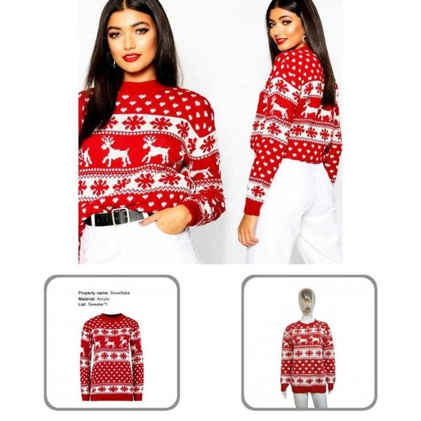 women's sweaters streetwear stylish xmas print design knitting sweater autumn winter knitted breathable for work, White;black
women's sweaters streetwear stylish xmas print design knitting sweater autumn winter knitted breathable for work, White;black