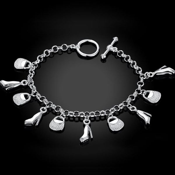 link, chain silver color high-heeled shoes bag fashion bracelets for women charm exquisite bracelet party jewelry gift, Black
link, chain silver color high-heeled shoes bag fashion bracelets for women charm exquisite bracelet party jewelry gift, Black