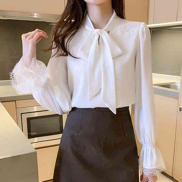 sweaters spring korean office lady blusa lace-up bow vintage loose elegant chiffon blouse women white casual shirts, White;black
sweaters spring korean office lady blusa lace-up bow vintage loose elegant chiffon blouse women white casual shirts, White;black
