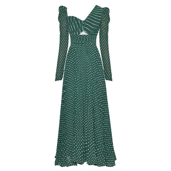 rosyroozy 2021 fashion irregular collar long sleeve pleated dot print midi dress spring summer women elegant femme vestidos casual dress, Black;gray
rosyroozy 2021 fashion irregular collar long sleeve pleated dot print midi dress spring summer women elegant femme vestidos casual dress, Black;gray