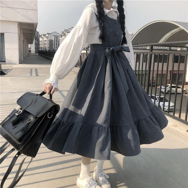 casual dresses 2021 summer dress for female students korean style loose small fresh college long thin skirt trend, Black;gray
casual dresses 2021 summer dress for female students korean style loose small fresh college long thin skirt trend, Black;gray