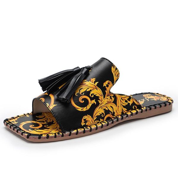 fashion fringe women slides outdoor leisure flowers printed sewing slippers female comfort soft anti-slip beach sandals, Black
fashion fringe women slides outdoor leisure flowers printed sewing slippers female comfort soft anti-slip beach sandals, Black