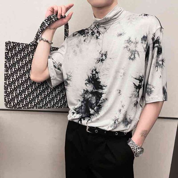 men's t-shirts korean high neck t-shirt slim fashion casual tie-dye t shirt men streetwear hip-hop short-sleeved tshirt mens, White;black
men's t-shirts korean high neck t-shirt slim fashion casual tie-dye t shirt men streetwear hip-hop short-sleeved tshirt mens, White;black