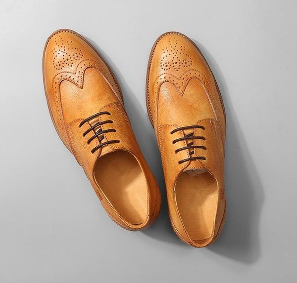 dress shoes carved brogue men lace up genuine leather smart casual pointed toes summer vintage flats loafers arrival, Black
dress shoes carved brogue men lace up genuine leather smart casual pointed toes summer vintage flats loafers arrival, Black