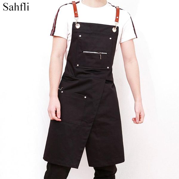aprons black canvas men and women sleeveless apron cafe roasting overalls open leg design with pockets shoulder hanging neck
aprons black canvas men and women sleeveless apron cafe roasting overalls open leg design with pockets shoulder hanging neck
