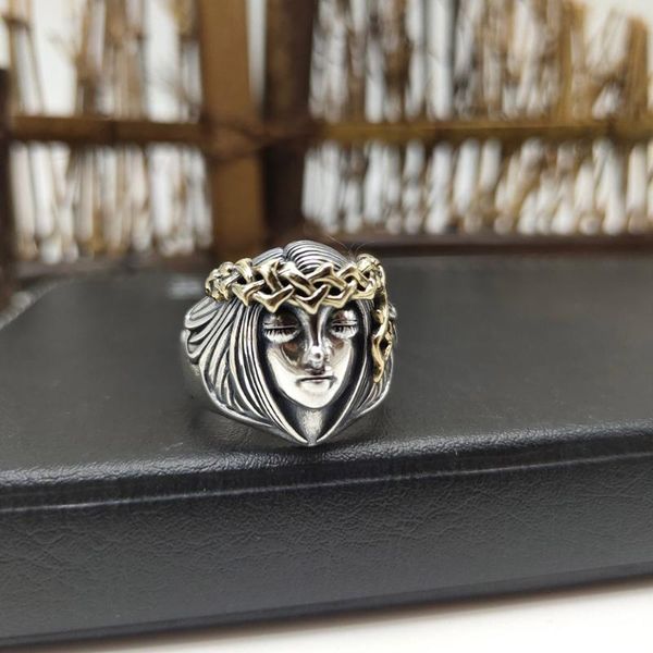 sterling silver s925 ring for women retro fashion open goddess of fortune jewelry cluster rings, Golden;silver
sterling silver s925 ring for women retro fashion open goddess of fortune jewelry cluster rings, Golden;silver
