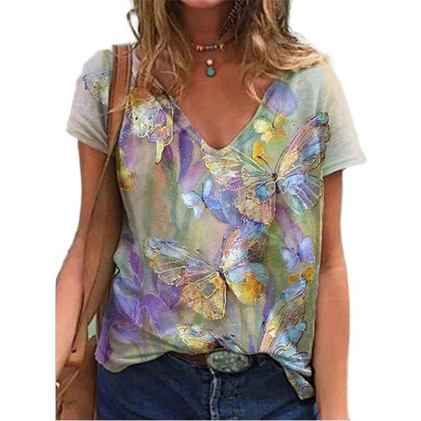 women's t-shirt women summer short sleeve butterfly printed v-neck casual loose t-shirts plus size streetwear pullover tee harajuku, White
women's t-shirt women summer short sleeve butterfly printed v-neck casual loose t-shirts plus size streetwear pullover tee harajuku, White