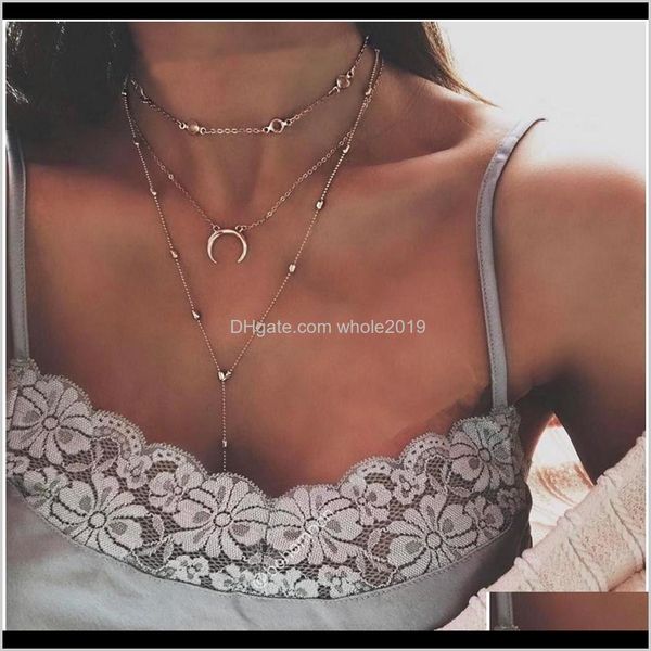 necklaces & pendants jewelry drop delivery 2021 three layers moon pendant sier and gold plated with acrylic disc bead metal chain for women, Silver
necklaces & pendants jewelry drop delivery 2021 three layers moon pendant sier and gold plated with acrylic disc bead metal chain for women, Silver
