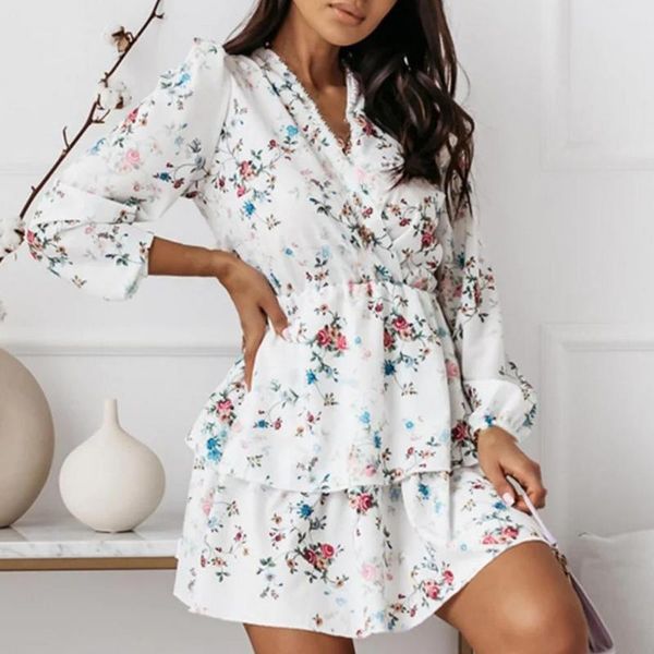 women's swimwear autumn floral print belt mini dress woman v neck long sleeve dresses for women 2021 elegant ruffles casual ladies part, White;black
women's swimwear autumn floral print belt mini dress woman v neck long sleeve dresses for women 2021 elegant ruffles casual ladies part, White;black