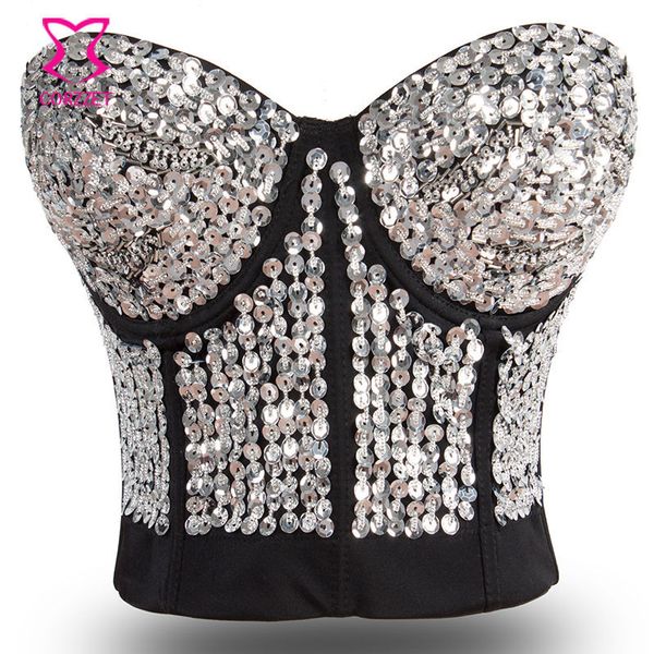 costumes 927 punk sequins women's bra night club singer dancer performance clothes, Black
costumes 927 punk sequins women's bra night club singer dancer performance clothes, Black
