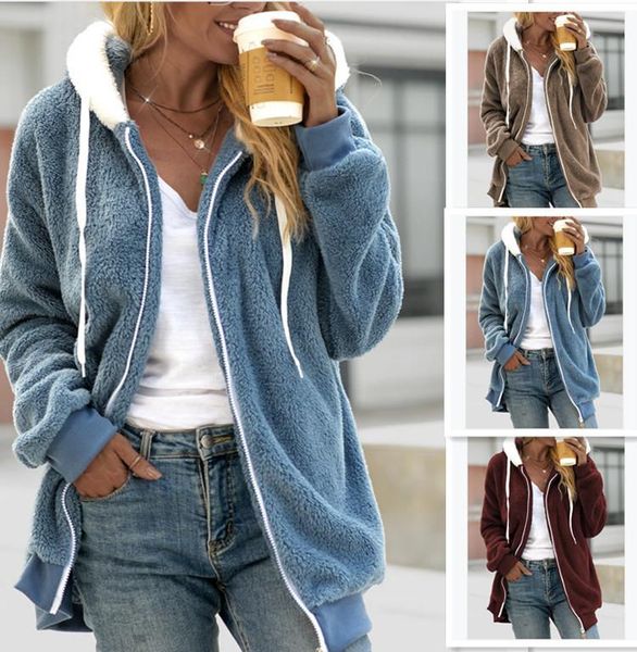 women's jackets jacket for women 2021 autumn winter loose plush zipper hooded coat casual long sleeve coats, Black;brown
women's jackets jacket for women 2021 autumn winter loose plush zipper hooded coat casual long sleeve coats, Black;brown