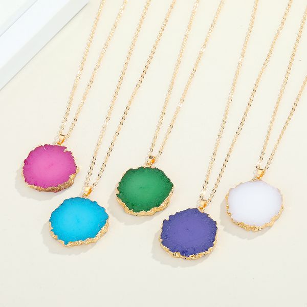 simple sunflower druzy drusy pendant necklace women resin handmade clavicel chains necklaces for female christmas imitation natural stone ne, Silver
simple sunflower druzy drusy pendant necklace women resin handmade clavicel chains necklaces for female christmas imitation natural stone ne, Silver