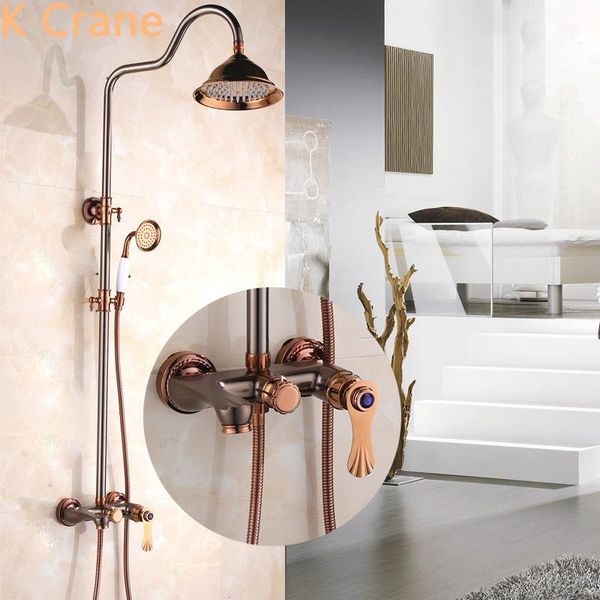 rose gold shower set and cold water mixer bathroom system round sprayer wall mounted faucet antique brass tap sets
rose gold shower set and cold water mixer bathroom system round sprayer wall mounted faucet antique brass tap sets